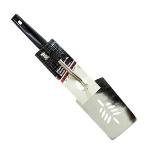 Vintage Atlas Metal Floral Slotted Spatula‎ Turner Black Handle Tiawan